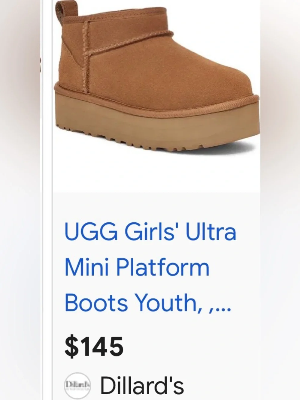 UGG Kids Chestnut Brown Suede Booties with Shearling. Size 2.